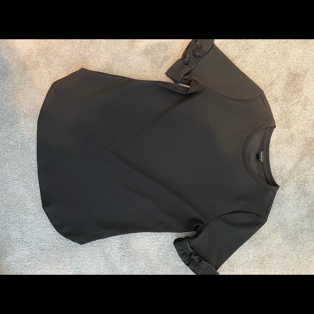 Ann Taylor black ruffle sleeve top